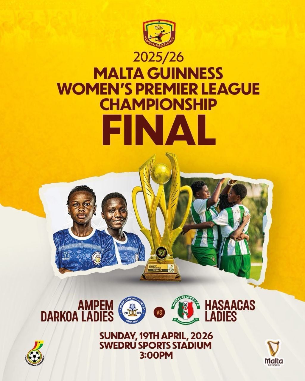 Ampem Darkoa Ladies face Hasaacas Ladies in Ghana Women’s Premier League final showdown